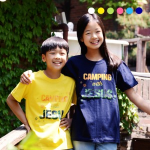 2024 교회단체티셔츠-예수님과함께 캠핑 그린(아동)