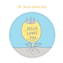 전도용주문제작스티커 16 Jesus loves you(원형)1000매